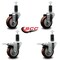 Service Caster 3.5'' Maroon Poly Swivel 1-1/4'' Expanding Stem Caster Set 2 Total Lock Brakes, 4PK SCC-EXTTL20S3514-PPUB-MRN-2-S-2-114 - alternate 2